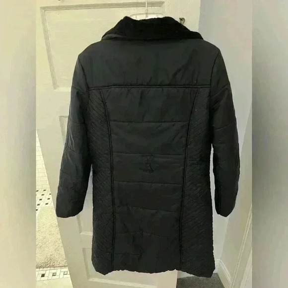 Tommy Hilfiger black puffer bubble jacket trench coat size medium - Picture 4 of 8